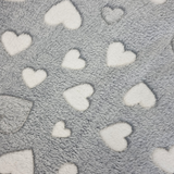 Wellness Hondenmat - Hearts - Microvezel Fleece 70 x 50 cm grau