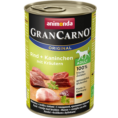 Animonda GranCarno Original Adult Rind + Kaninchen mit Kräutern 400 g