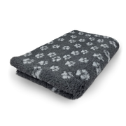 DRYBED Premium Vet Bed anthrazit mit kleinen grauen Pfoten 100 x 75 cm