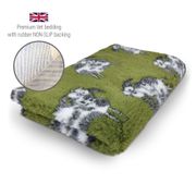 DRYBED Premium Vet Bed Farm Animals Woolly Cow grün 150 x 100 cm