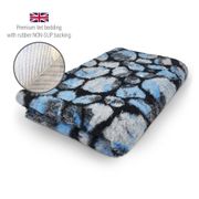 DRYBED Premium Vet Bed Steine blau 100 x 75 cm