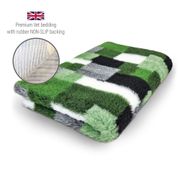 DRYBED Premium Vet Bed Patchwork grün 100 x 75 cm