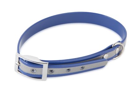 Firedog BioThane Halsband Basic Reflekt  19 mm 35-43 cm blau