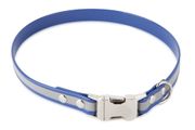 Firedog BioThane Halsband Clip Reflekt 19 mm 35 cm blau