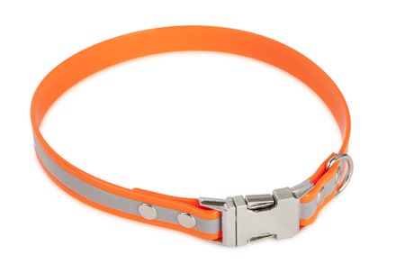 Firedog BioThane Halsband Clip Reflekt 19 mm 35 cm orange