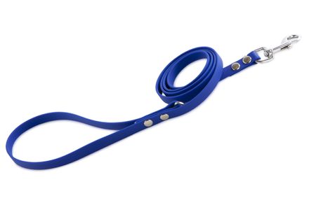 Firedog BioThane Hundeleine 13 mm 1,2 m mit Handschlaufe & D-Ring blau