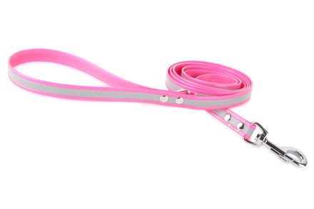 Firedog BioThane Hundeleine Reflekt 19 mm 3 m mit Handschlaufe & D-Ring rosa
