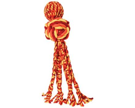 KONG Wubba Weaves mit Seil S orange mit rot und gelb