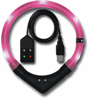 Leuchthalsband LEUCHTIE Easy Charge USB hotpink 37,5 cm