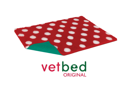 Vetbed® Original rot mit weißen Punkten 100 x 150 cm